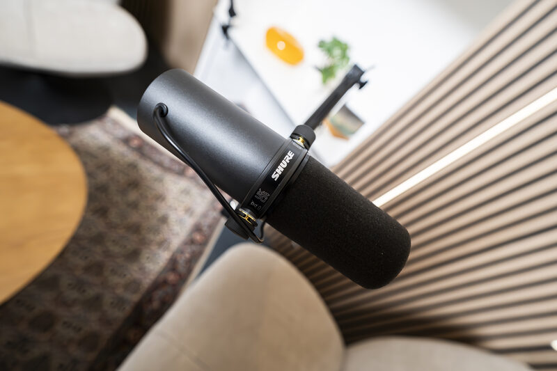 Shure Studiomikrofon im Podcaststudio Wuppertal